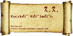 Kuczkó Kálmán névjegykártya